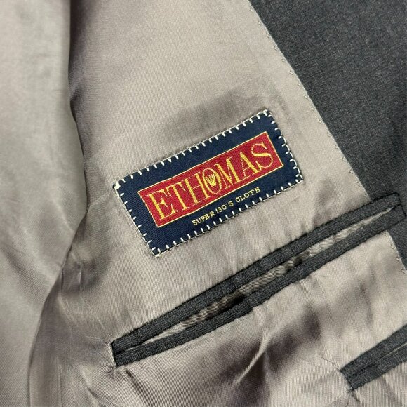Galliani Blazer Italy E.Thomas Super 130s Wool Sport Coat Grey 48R - Picture 8 of 10